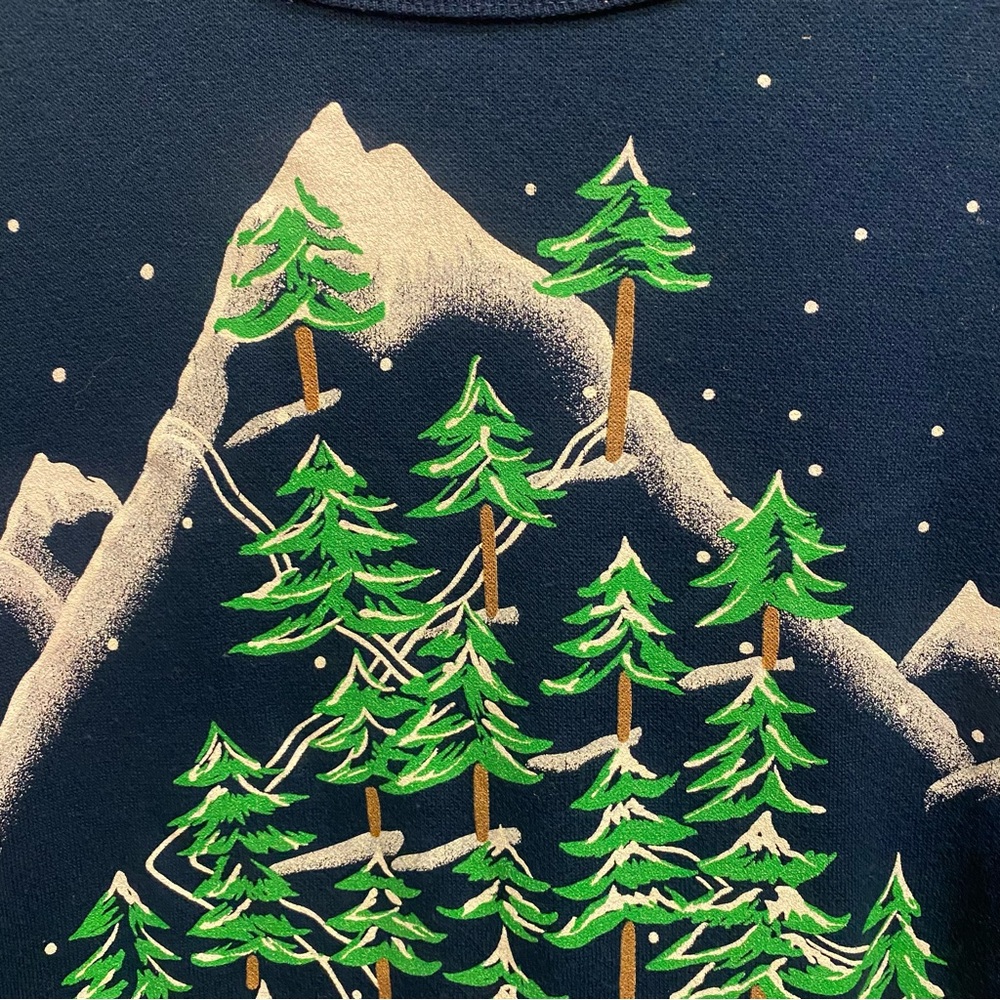 Vintage 90s Teddy Bear Sledding Snow Scene Christmas Nightgown Nightshirt Pajama - Picture 6 of 17